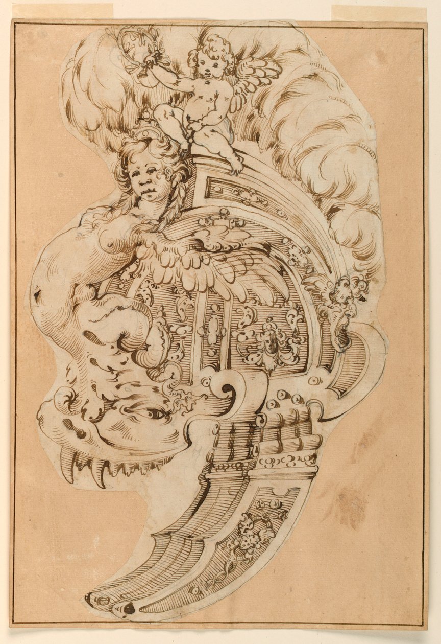 Design til en dekorativ burgonet af Unknown artist