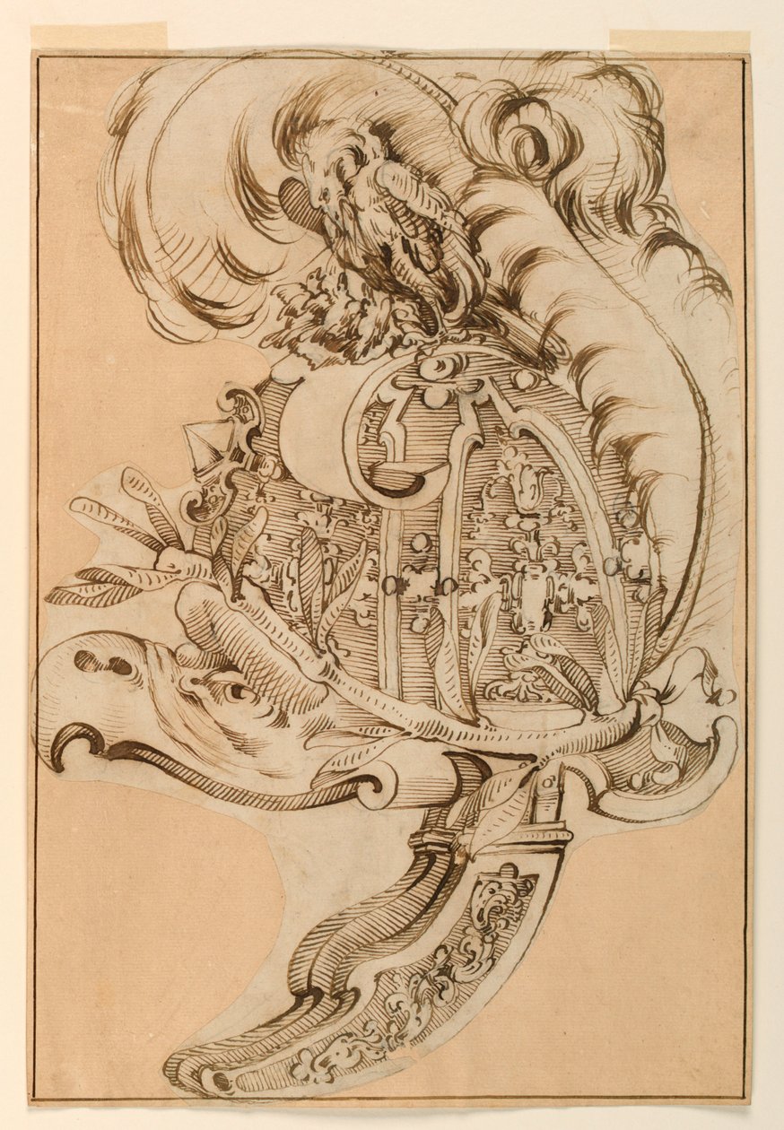 Design til en dekorativ burgonet af Unknown artist