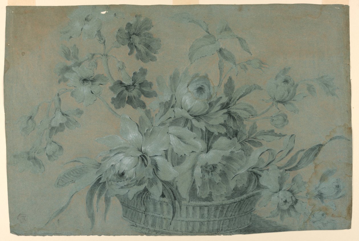 Design til et blomsterkurvmotiv af Unknown artist