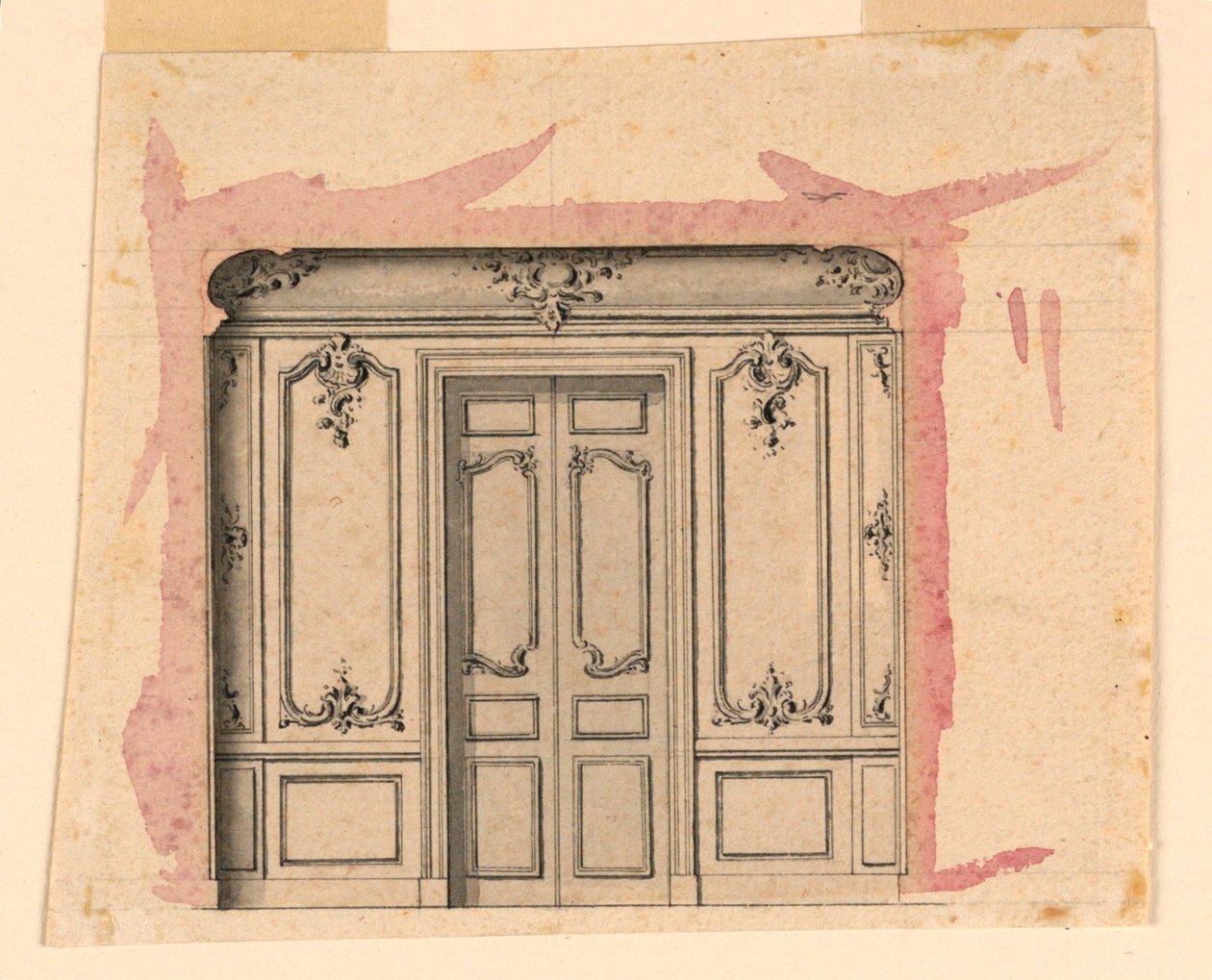 Design til en salonvæg af Unknown artist
