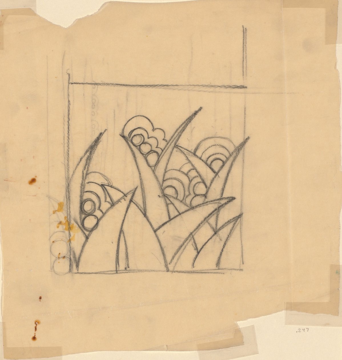 Design til tekstil eller tapet af Unknown artist