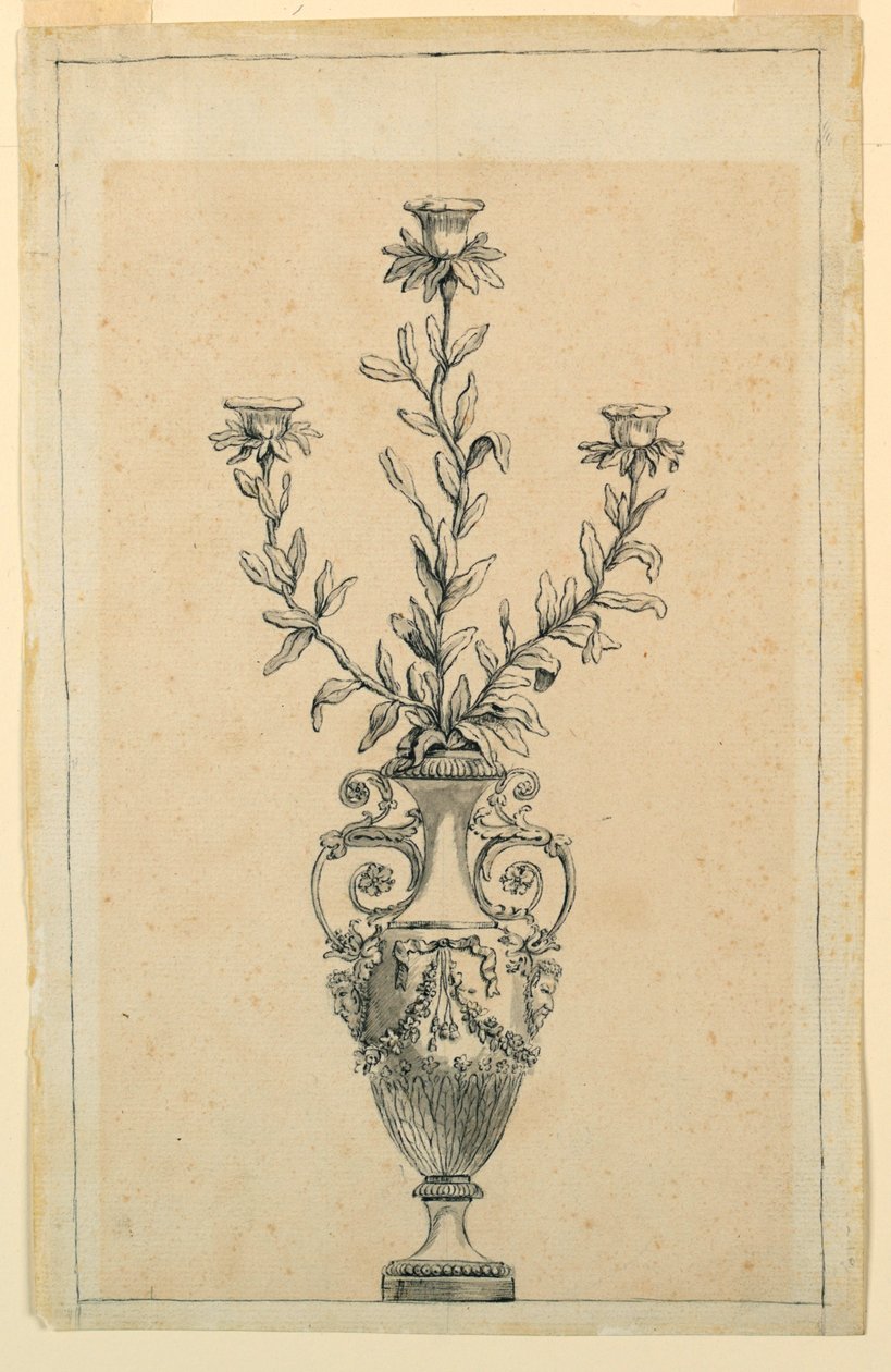 Design til en lysestage af Unknown artist