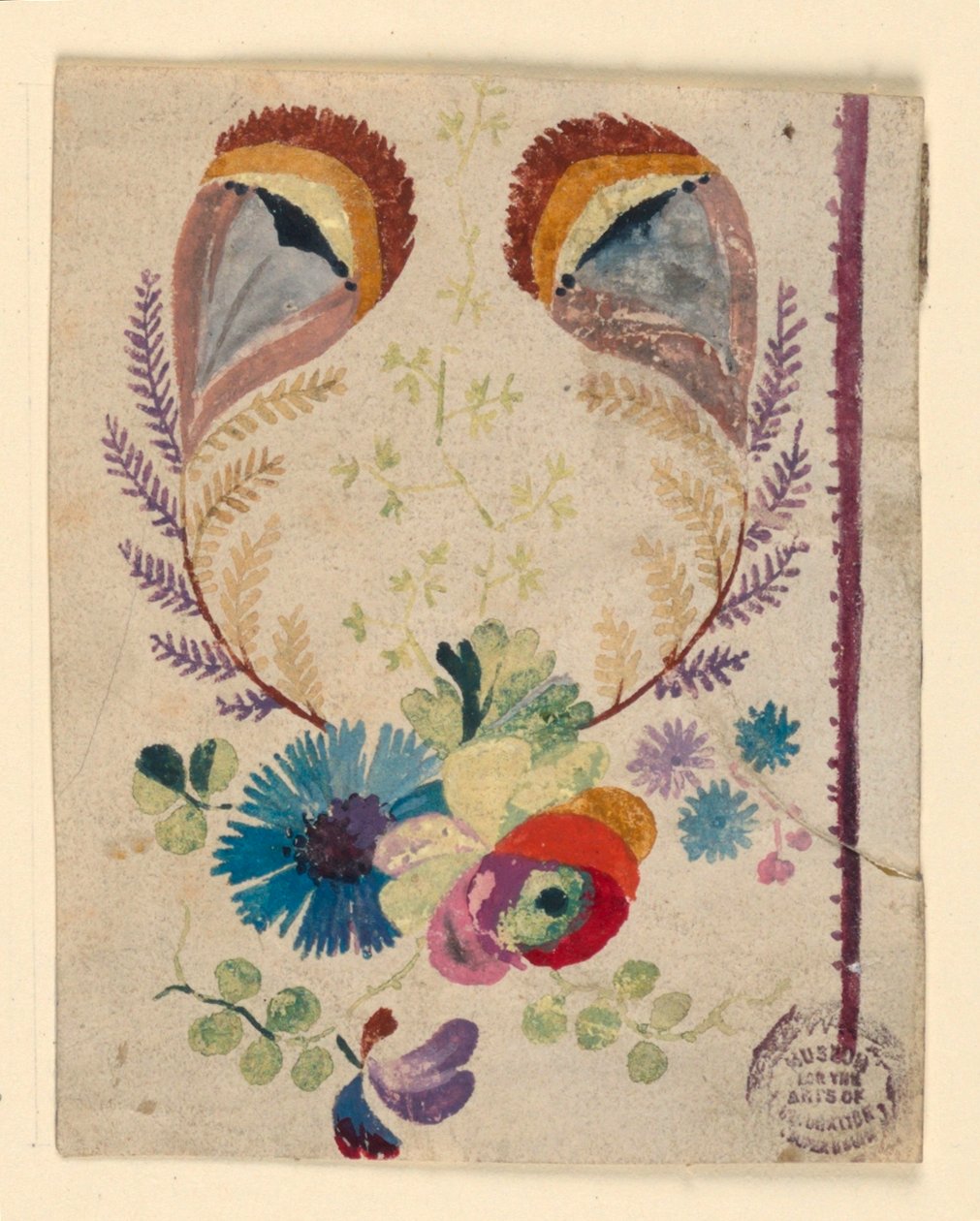 Design til et broderikantmotiv af Unknown artist