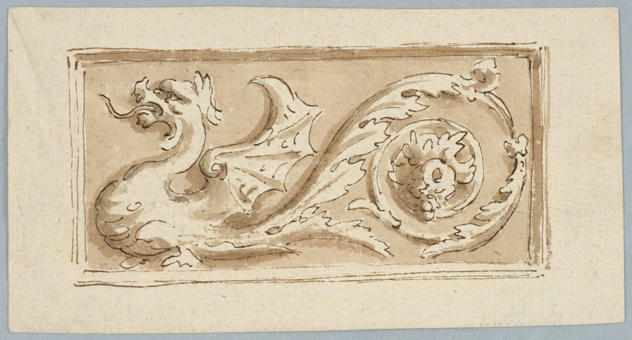Design til dekoration af et aflangt panel af Unknown artist