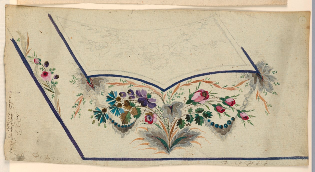 Design til broderi af en mands vest af Unknown artist