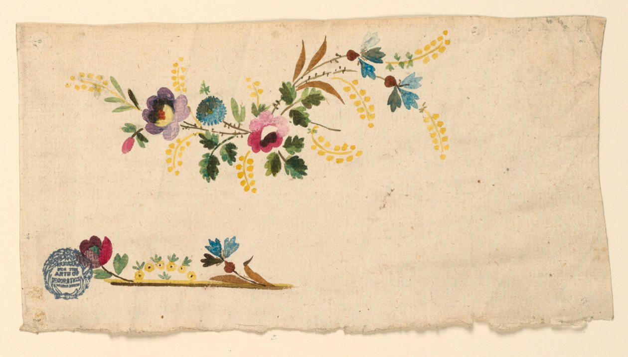 Design til broderi af en mands vest af Unknown artist