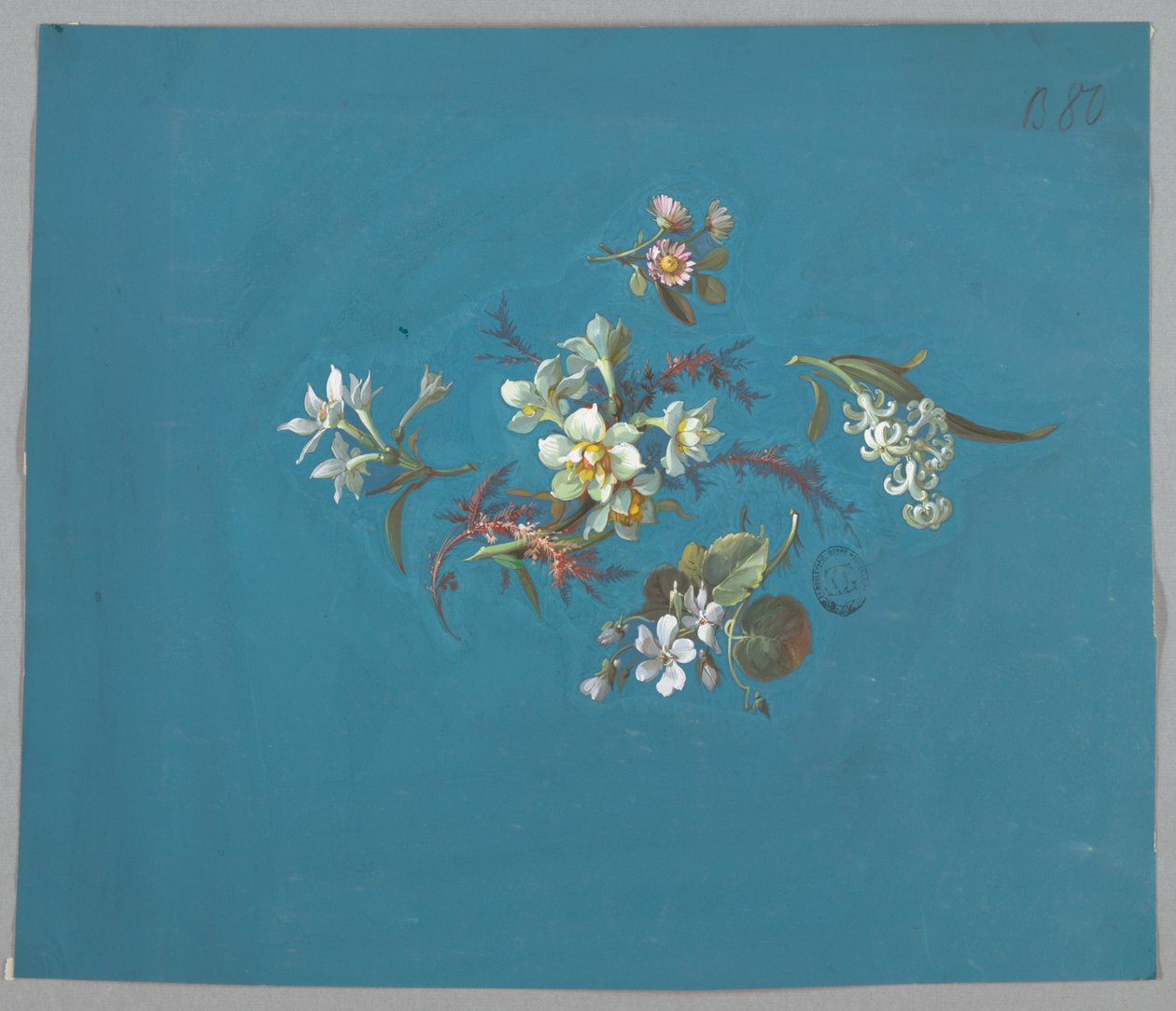 Design til tapet og tekstiler, blomster af Unknown artist