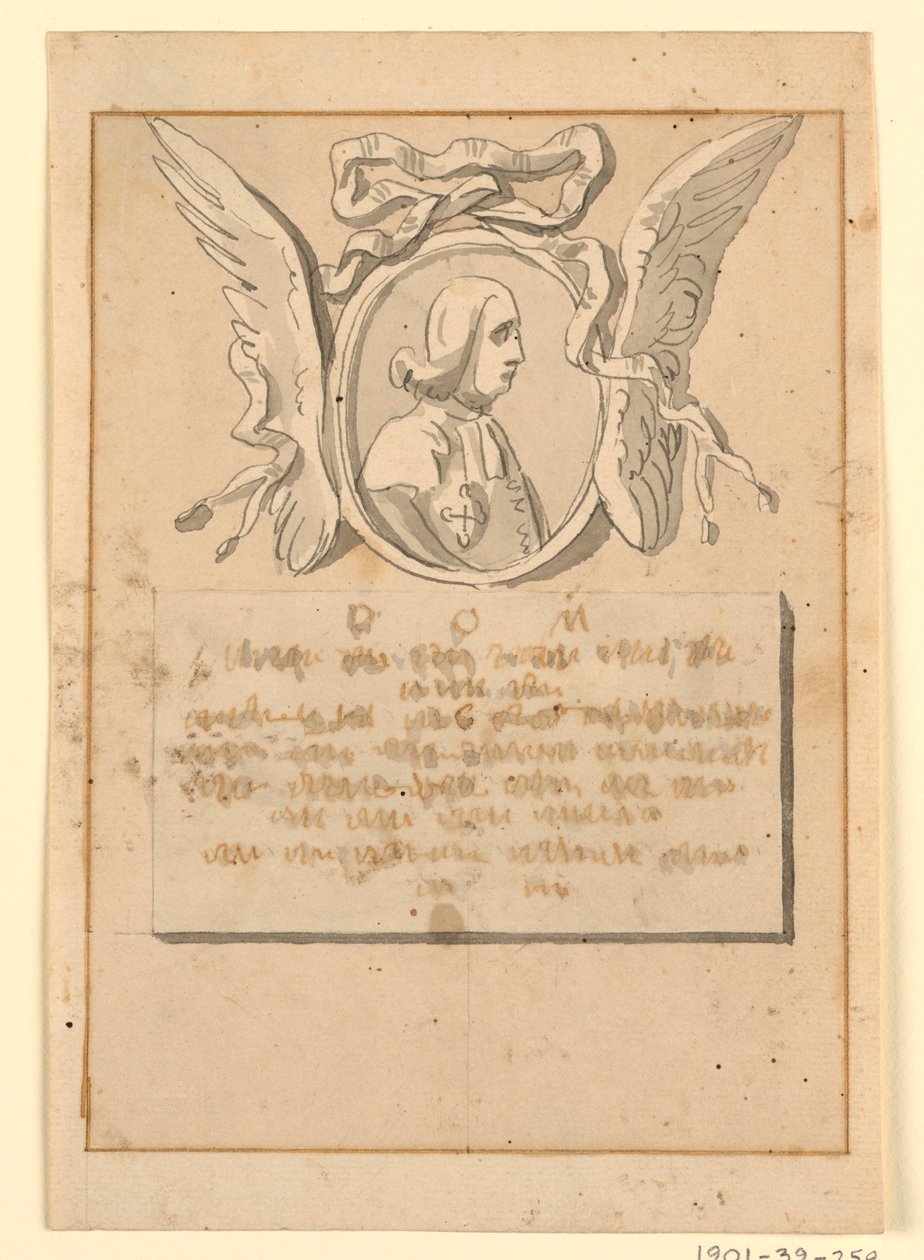 Design af et gravmonument for en prælat af Unknown artist
