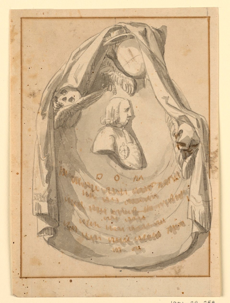 Design af et gravmonument for en prælat af Unknown artist