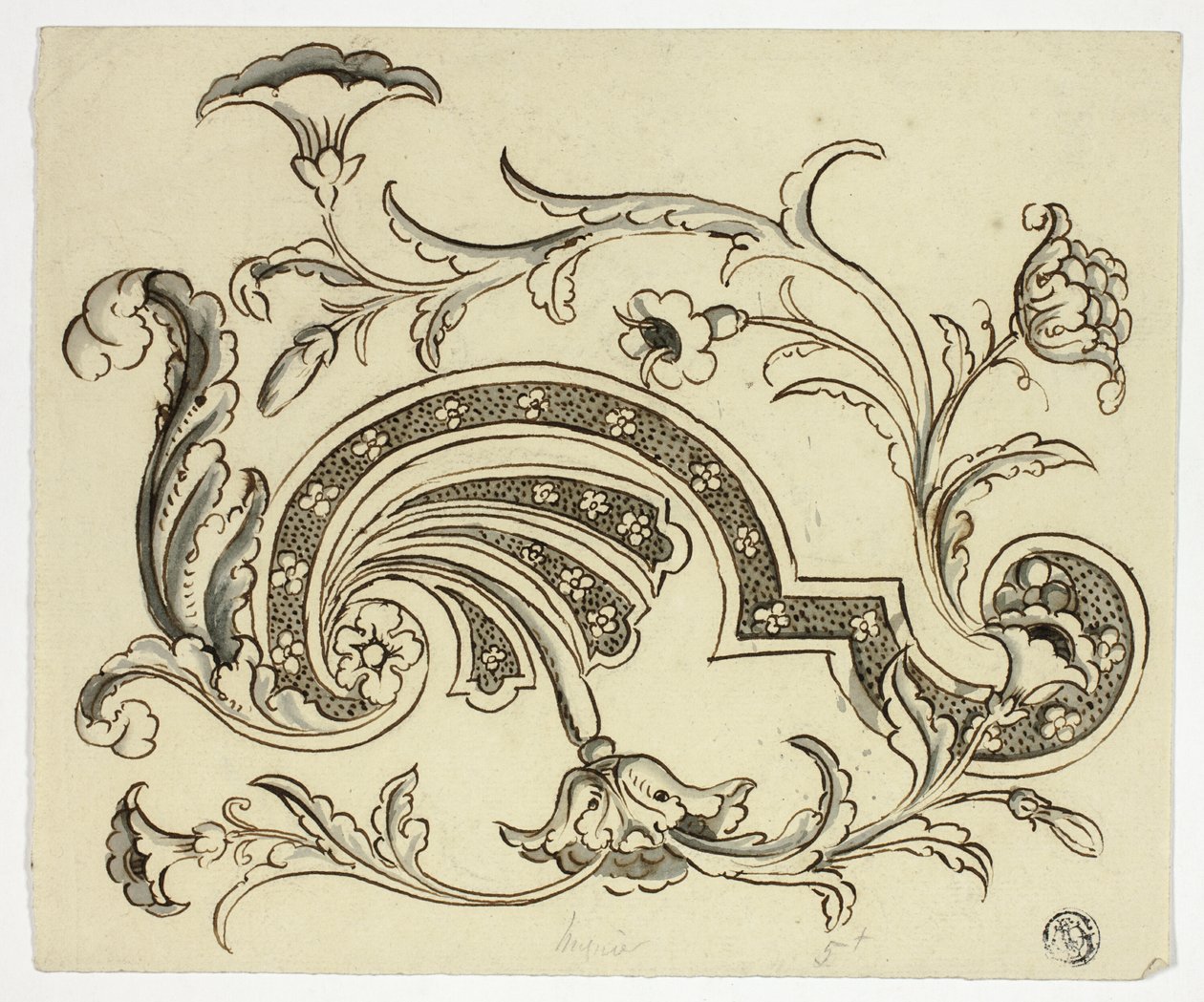 Design med valmuer af Unknown artist