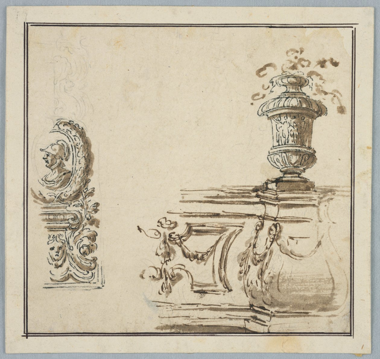 Design til arkitektonisk ornament af Unknown artist