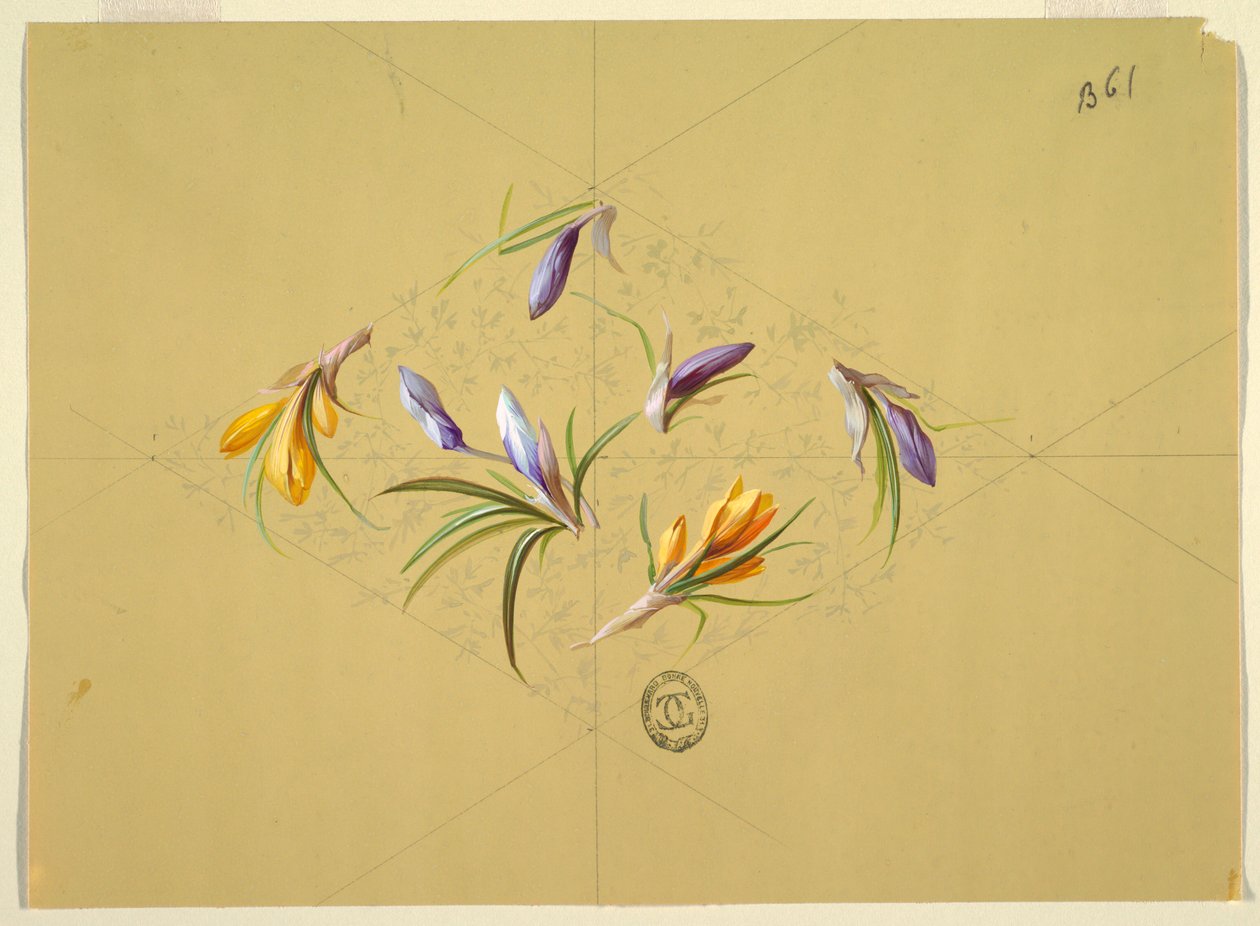 Design til tapet og tekstiler: Blomster af Unknown artist