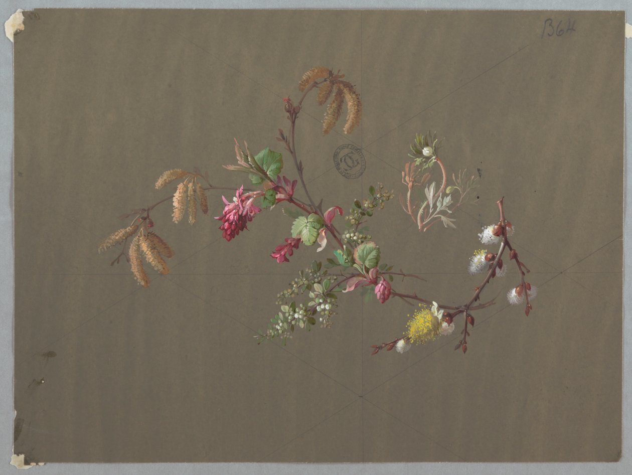 Design til tapet og tekstiler: Blomster af Unknown artist