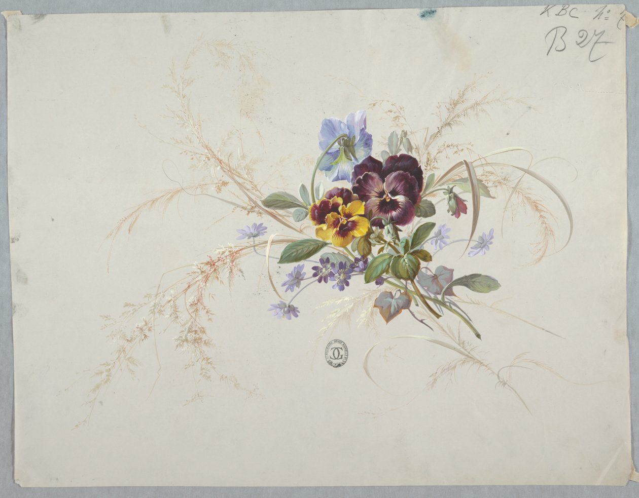 Design til tapet og tekstiler: Blomster af Unknown artist