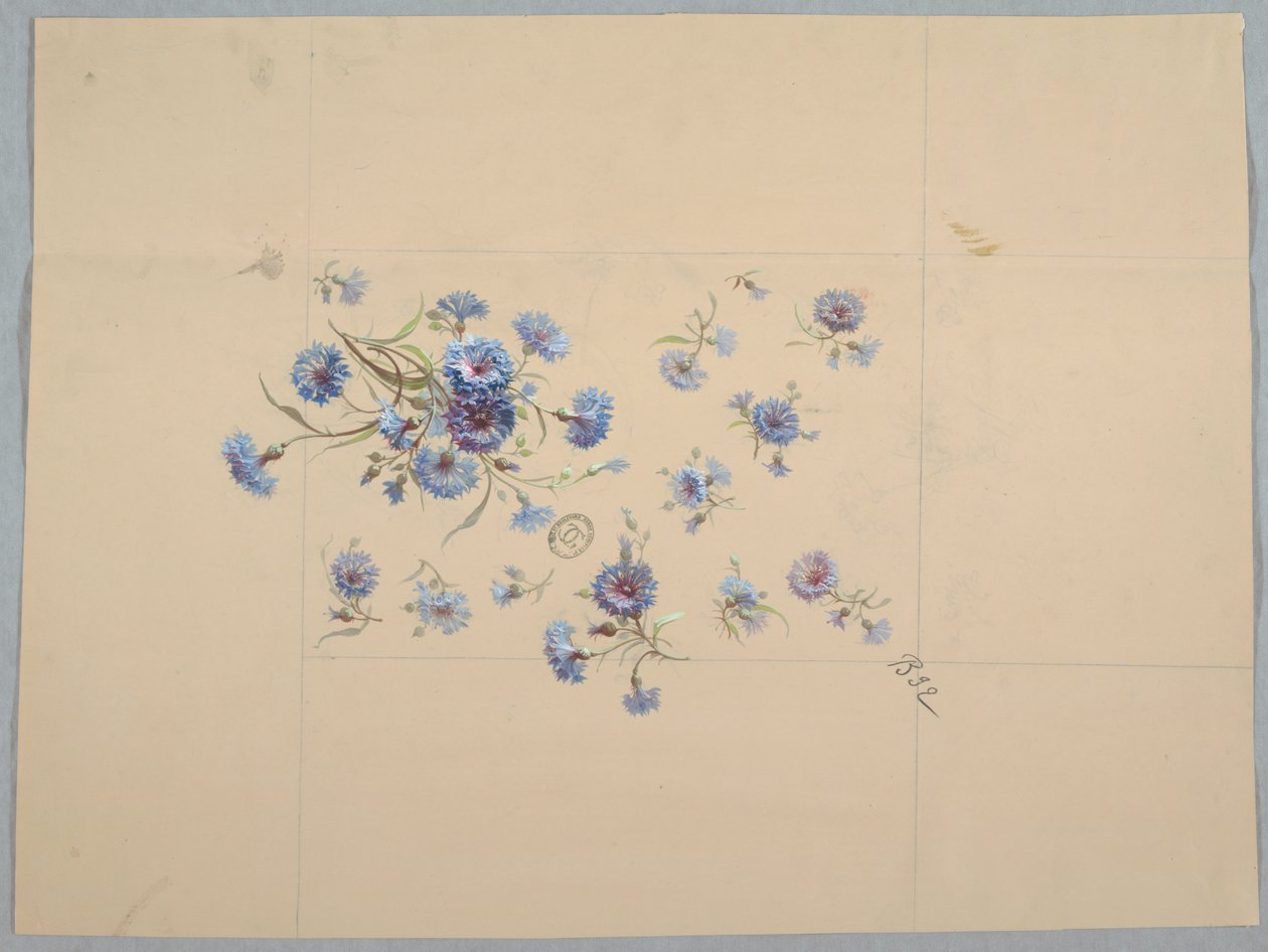 Design til tapet og tekstiler: Blomster af Unknown artist