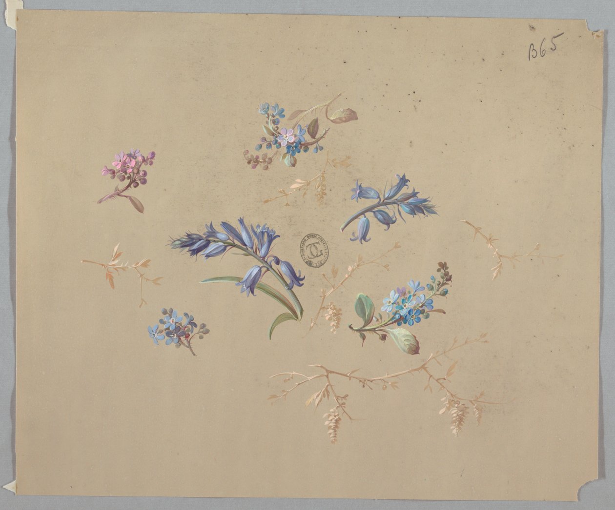 Design til tapet og tekstiler: Blomster af Unknown artist