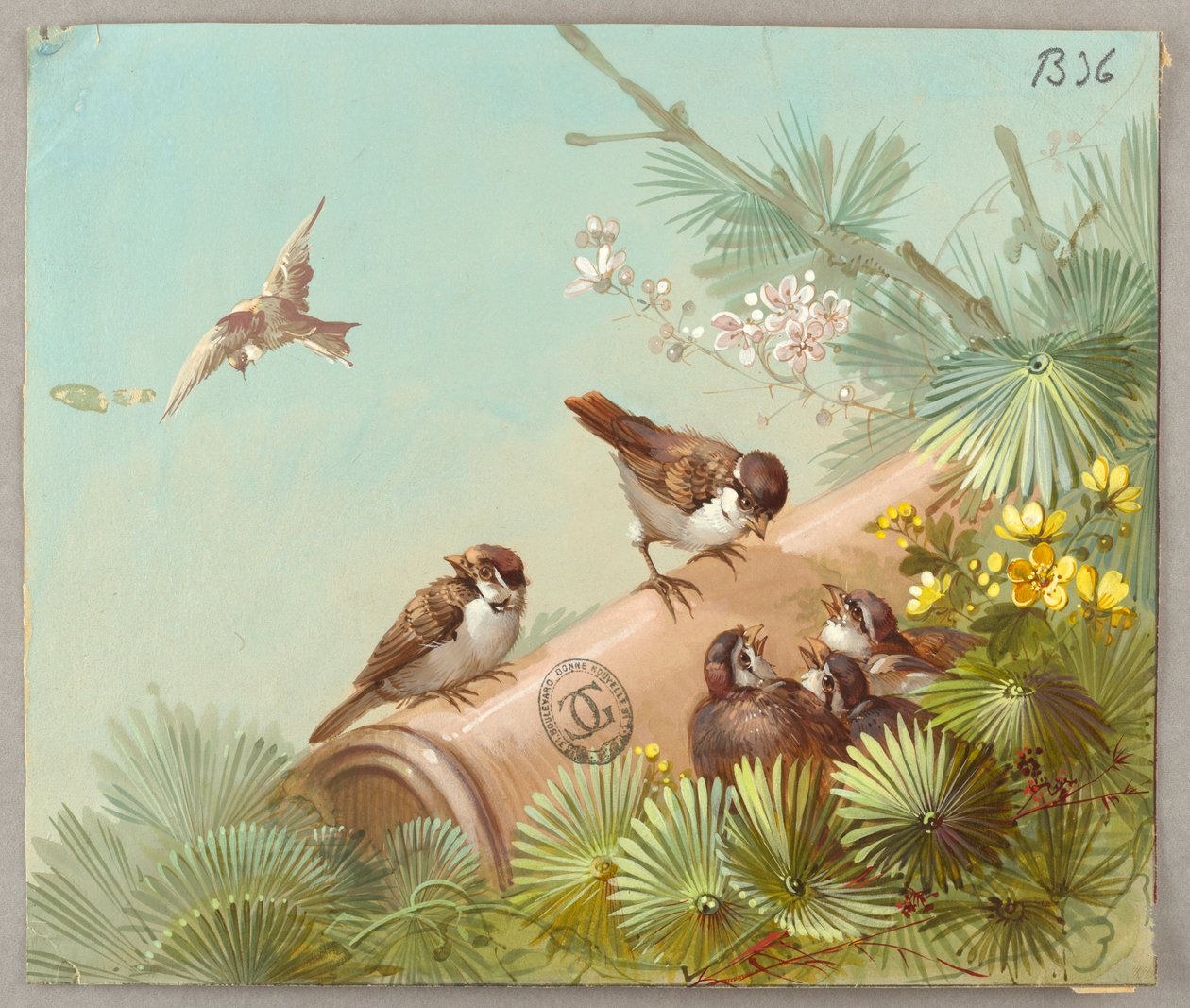 Design til tapet og tekstiler: blomster og fugle af Unknown artist