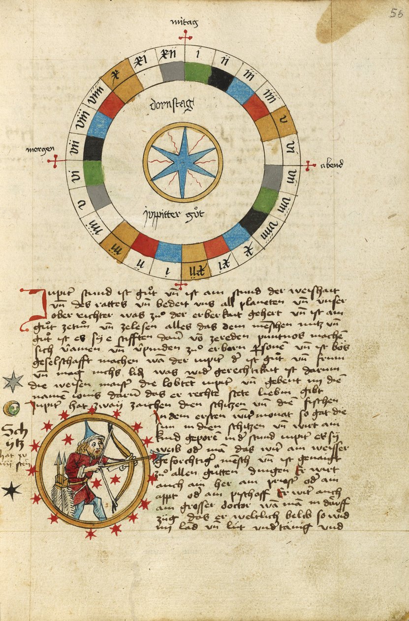 Diagram for torsdag; Skytten af Unknown artist