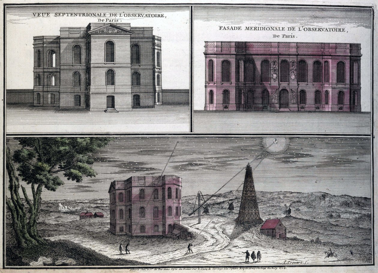 Forskellige udsigter over det astronomiske observatorium i Paris i 1700. af Unknown artist
