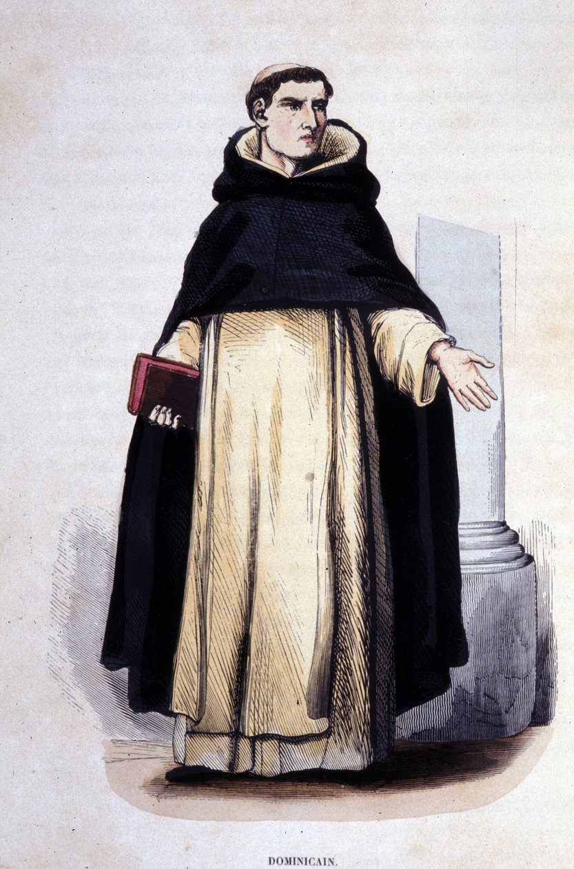 Dominikanske. Gravering fra et album om religiøse ordrer, Paris af Unknown artist