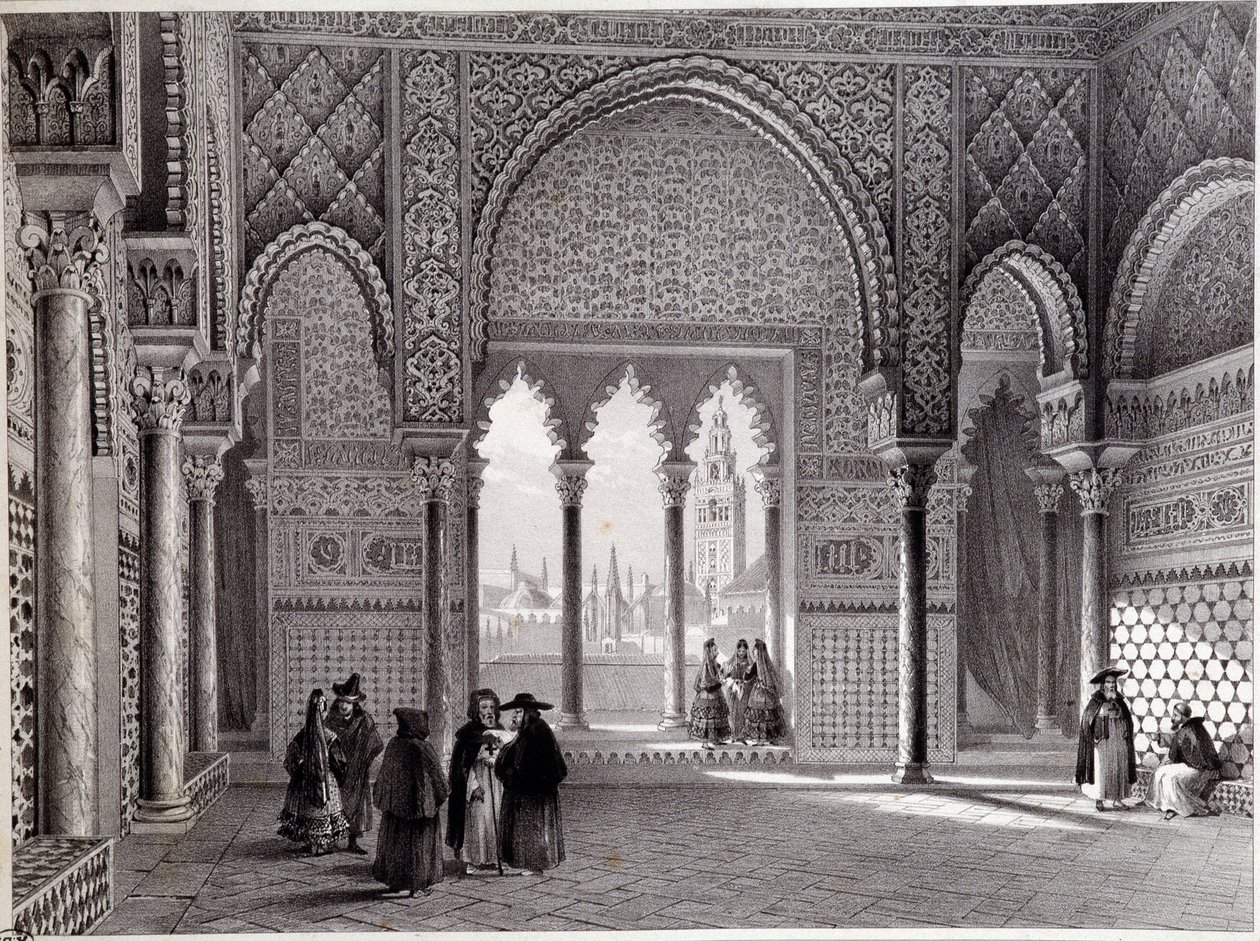 Don Pedros salon ved Alcazar, Sevilla. af Unknown artist