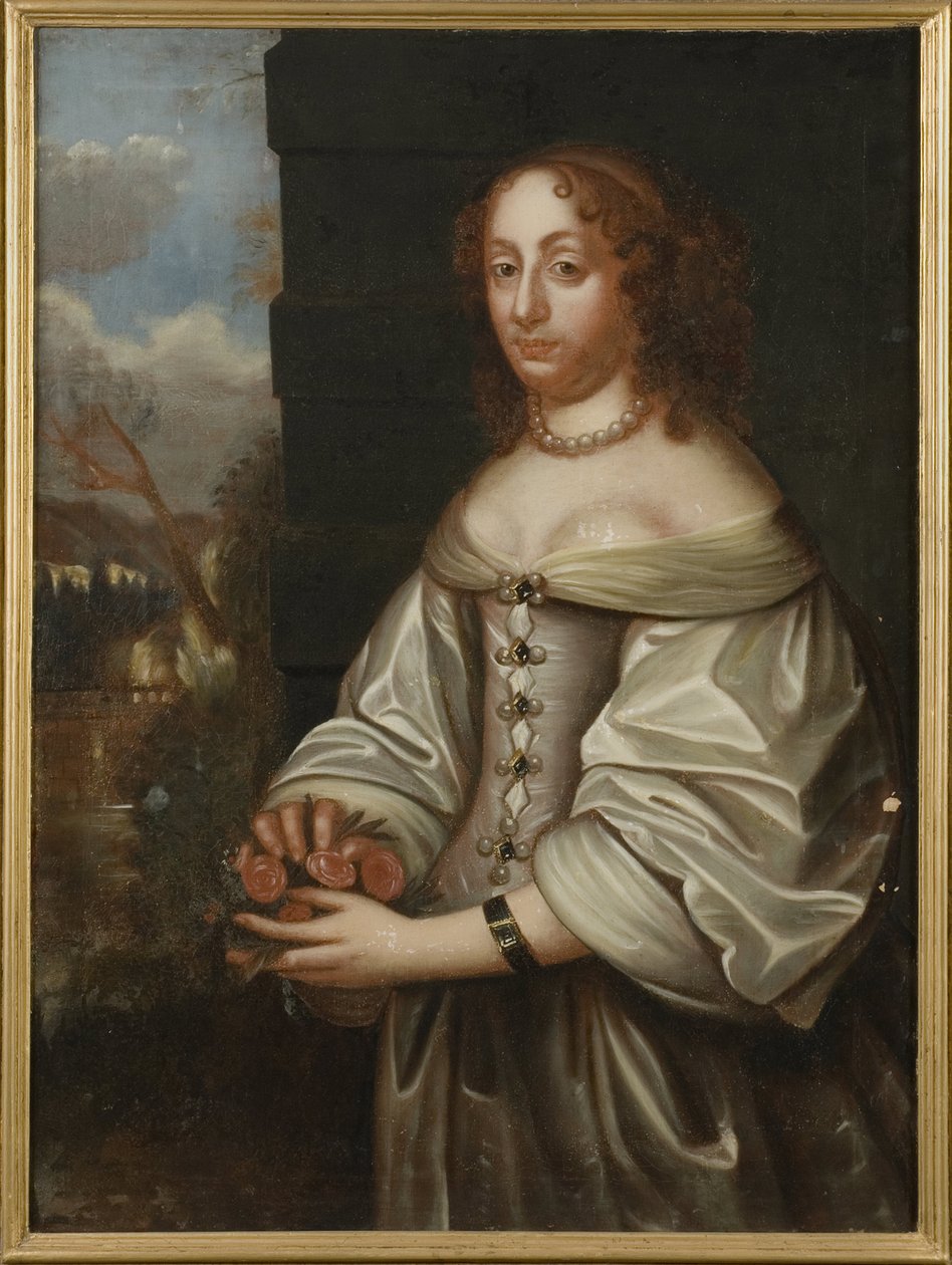 Eleonore Catherine de Deux Ponts Cleebourg, prinsesse af Sverige og landgravine af Hesse Eschwege - Portræt af grevinde Palatiner Eleonora Catherine af Zweibruecken (1626-1692), landgravine af Hesse-Eschwege, Anonym . Olie på lærred. Mål: 105x77 cm. af Unknown artist