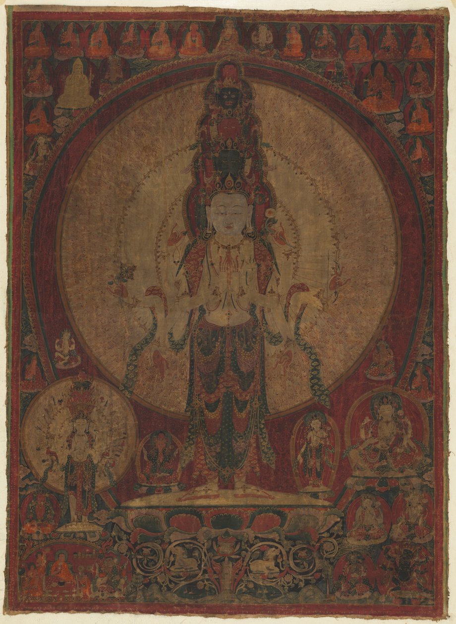 Ellevehovedet, tusindarmet bodhisattva af medfølelse (Avalokiteshvara) af Unknown artist