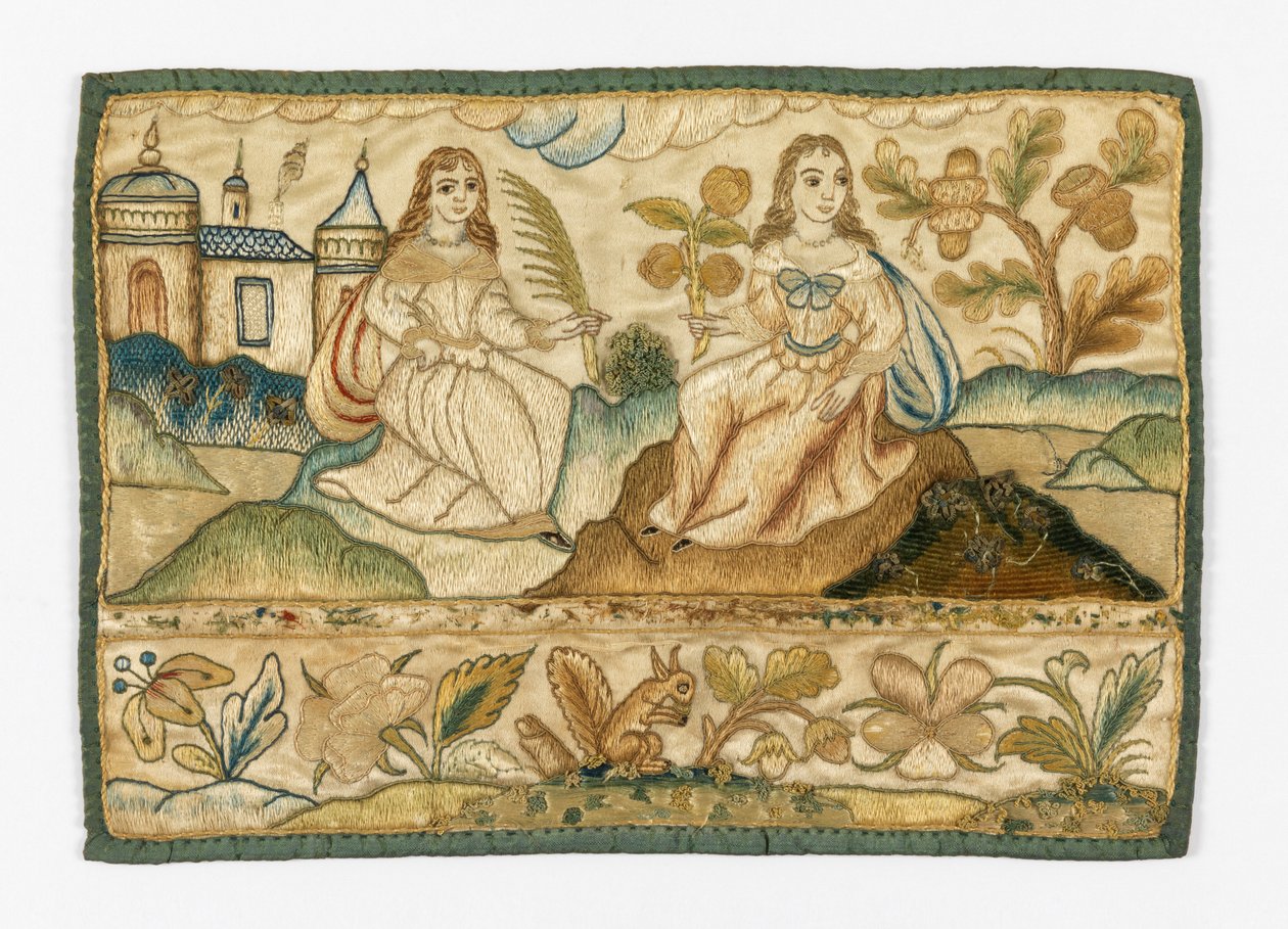 Broderet panel til kiste af Unknown artist