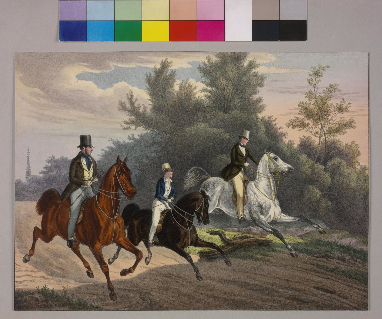 Kejser Franz Joseph rider med to ledsagere gennem Prater af Unknown artist
