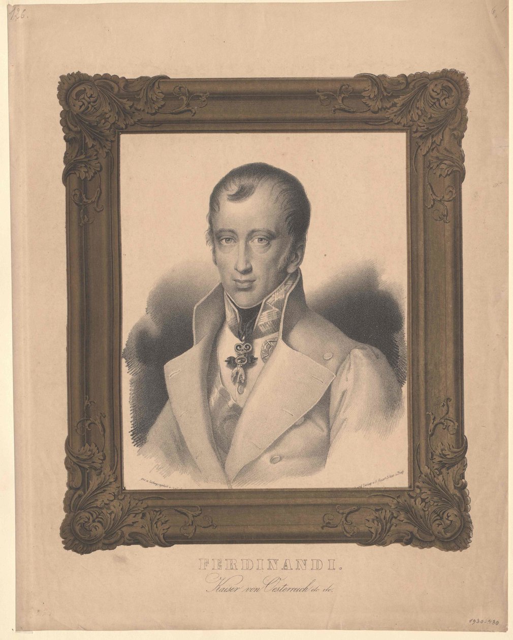 Kejser af Østrig Ferdinand I (print) af Unknown artist