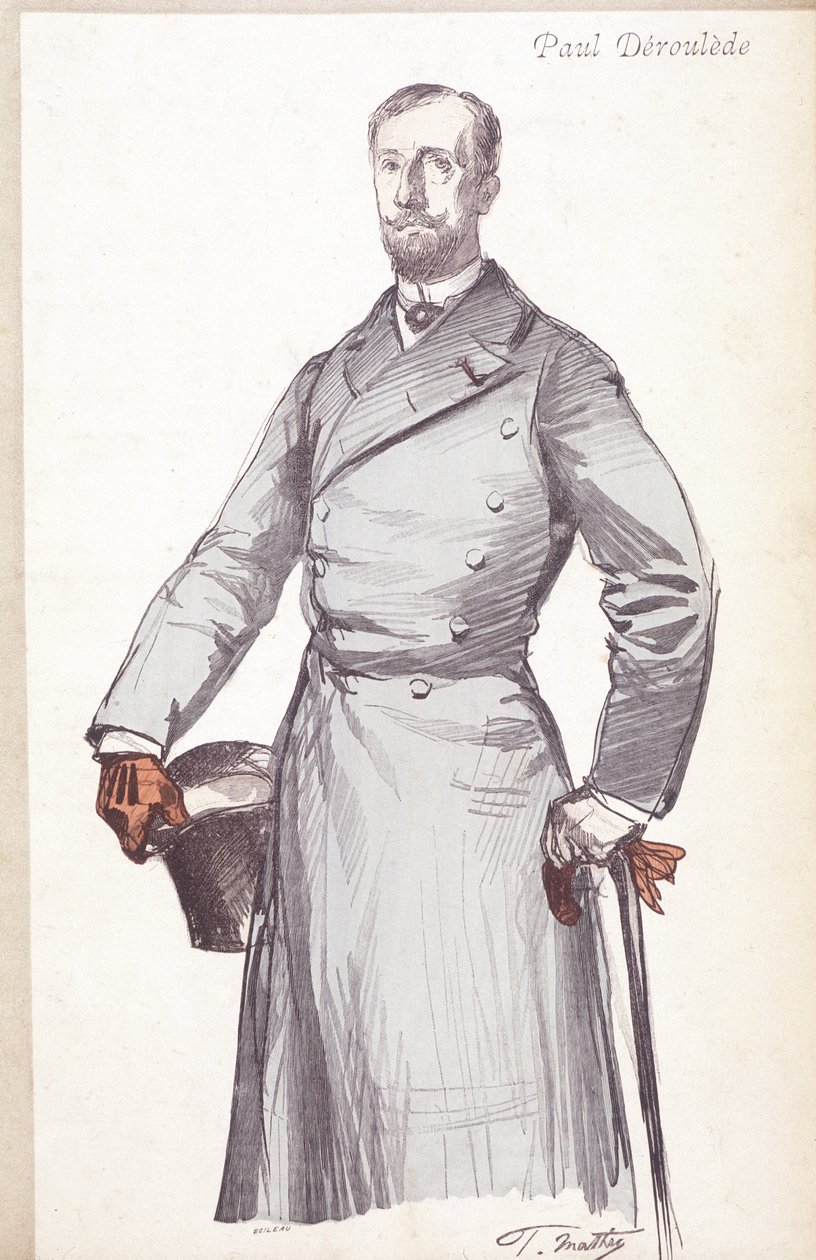 Gravering af Paul Deroulede (1846-1914), fransk forfatter og politiker grundlægger af Boulangisme, som grundlagde League of Patriotes. af Unknown artist