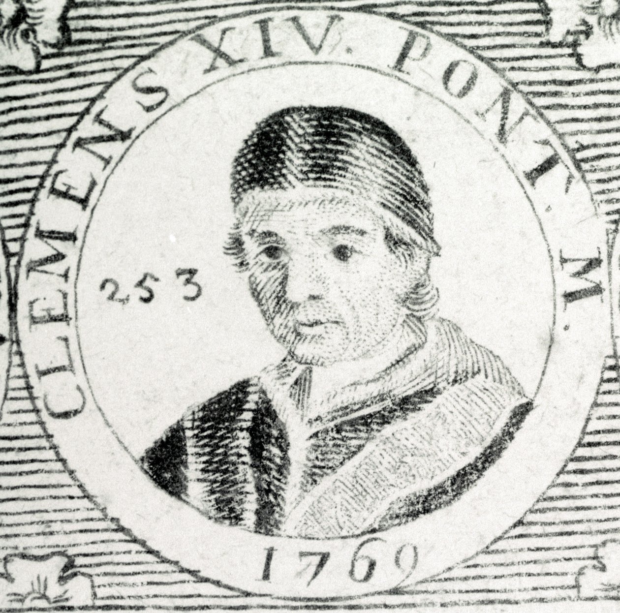 Gravering af pave Clemens XIV (1705 - 1774). af Unknown artist