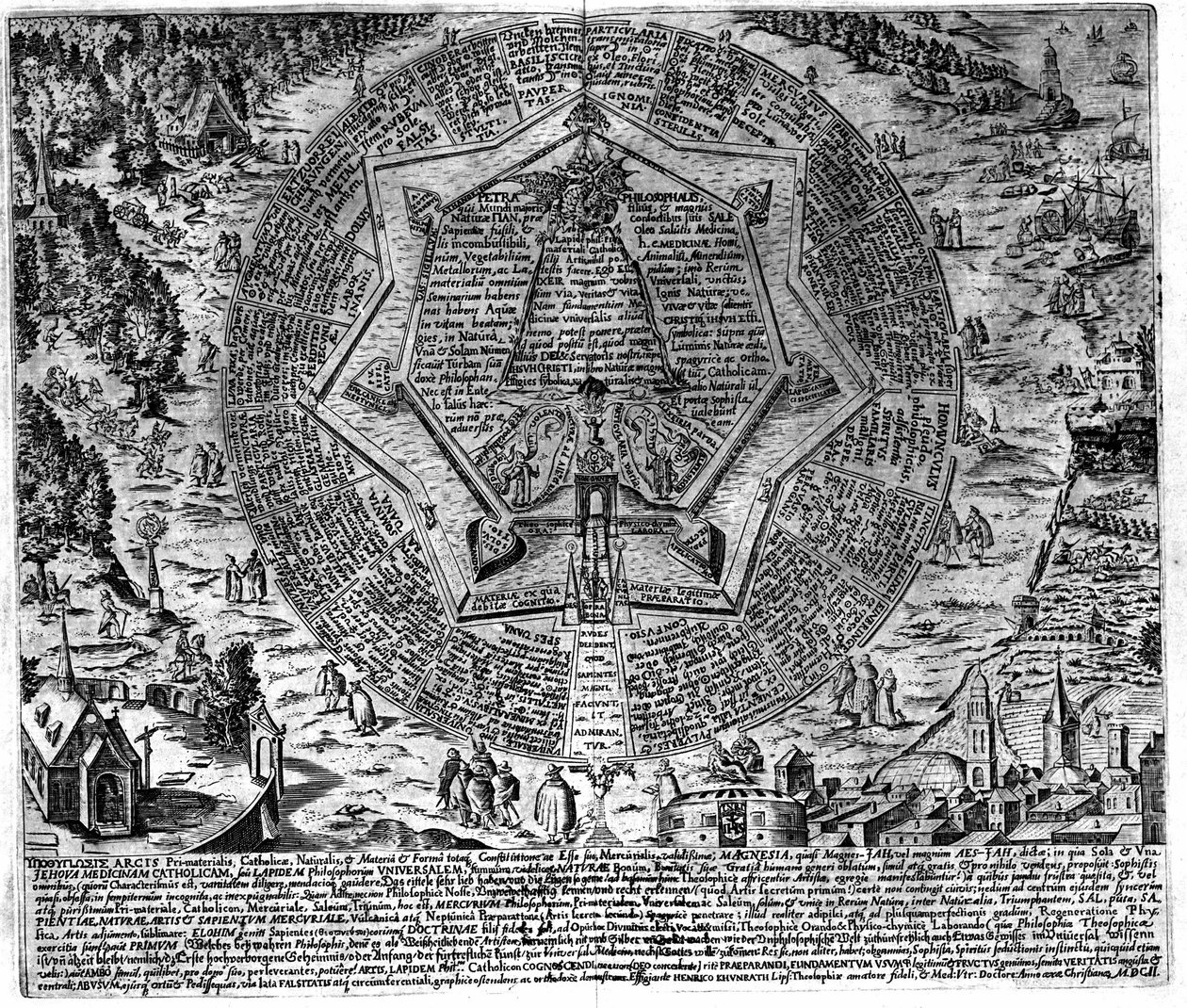Indgravering af "Amphitheatre of Eternal Visdom". (Amphitheatre of eternal visdom) [Hamburg: s.n. af Unknown artist