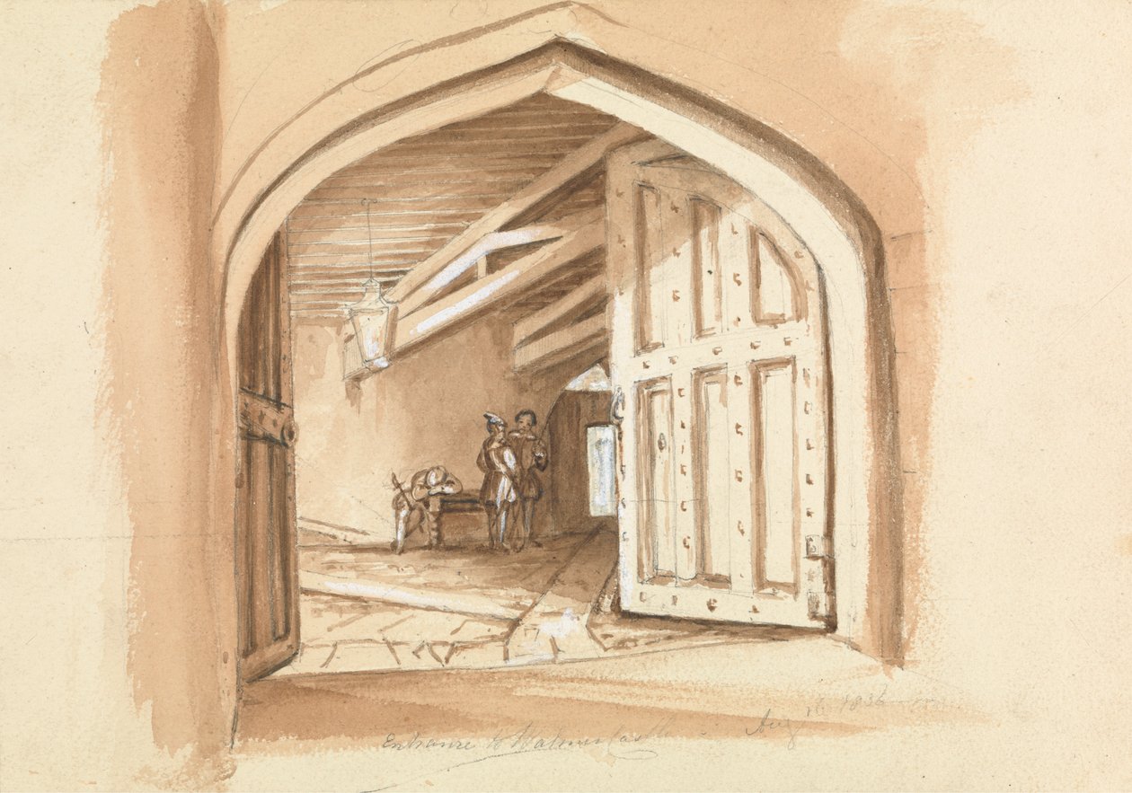 Indgang til Walmer Castle; skitser af døre af Unknown artist