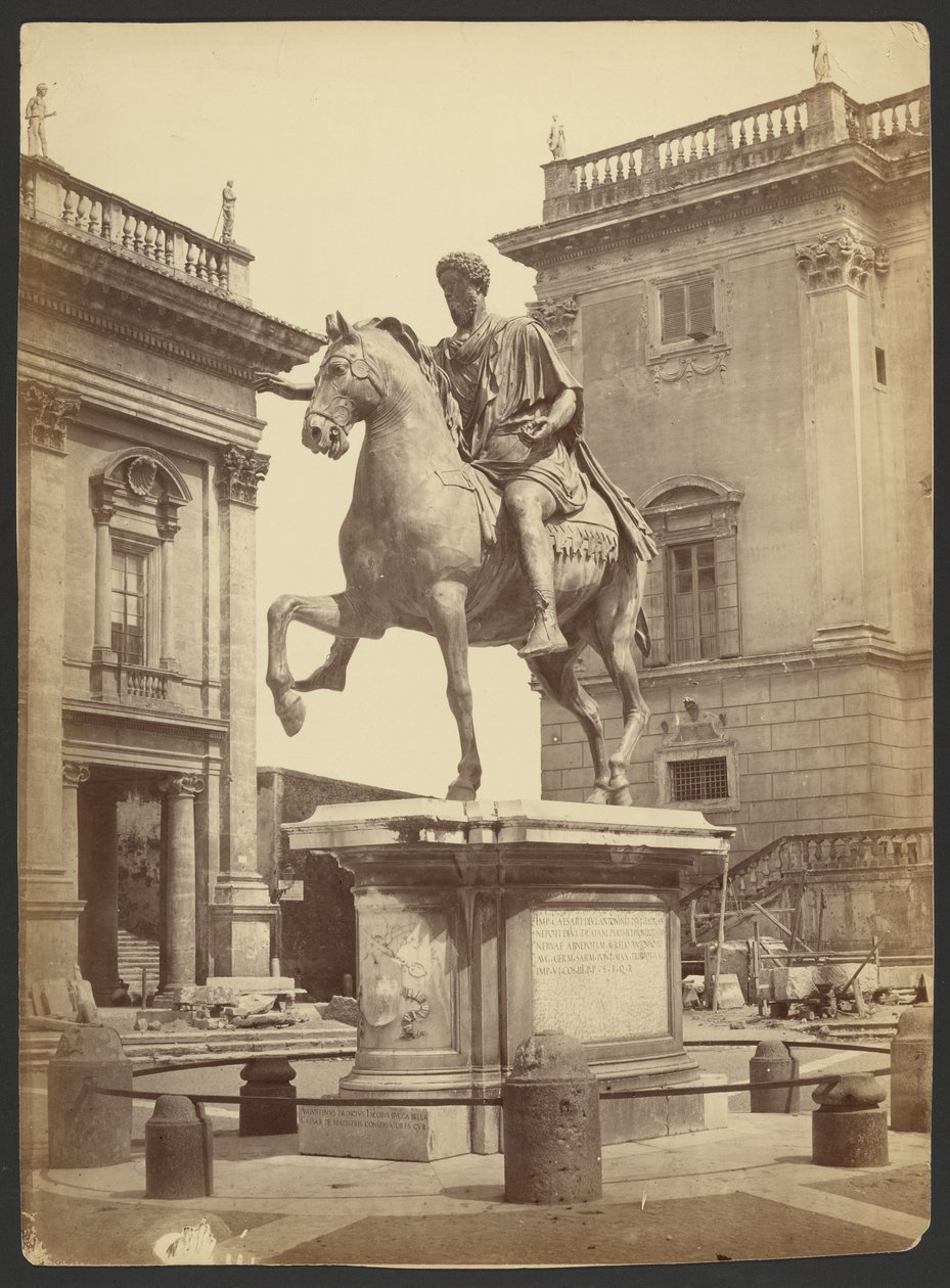 [Rytterstatue af kejser Marcus Aurelius, Piazza Del Campidoglio, Rom]. af Unknown artist