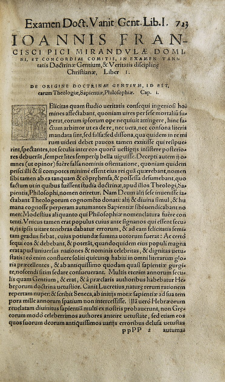 Undersøgelse vanitatis doctrinae gentium et veritatis christianae disciplinae af Pico della Mirandola (print) af Unknown artist