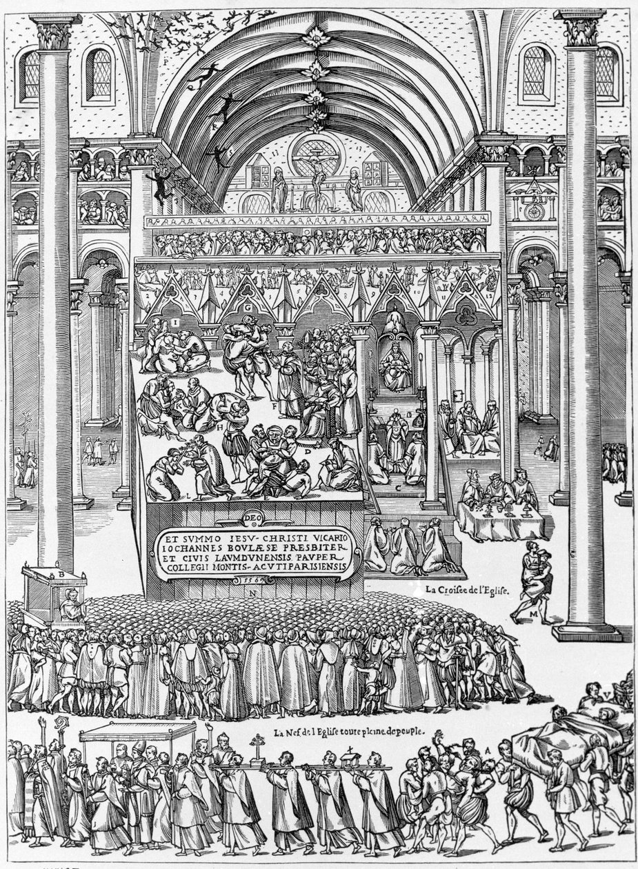 Eksorcisme af en kvinde besat i Vor Frue af Laons kirke, 8. februar af Unknown artist