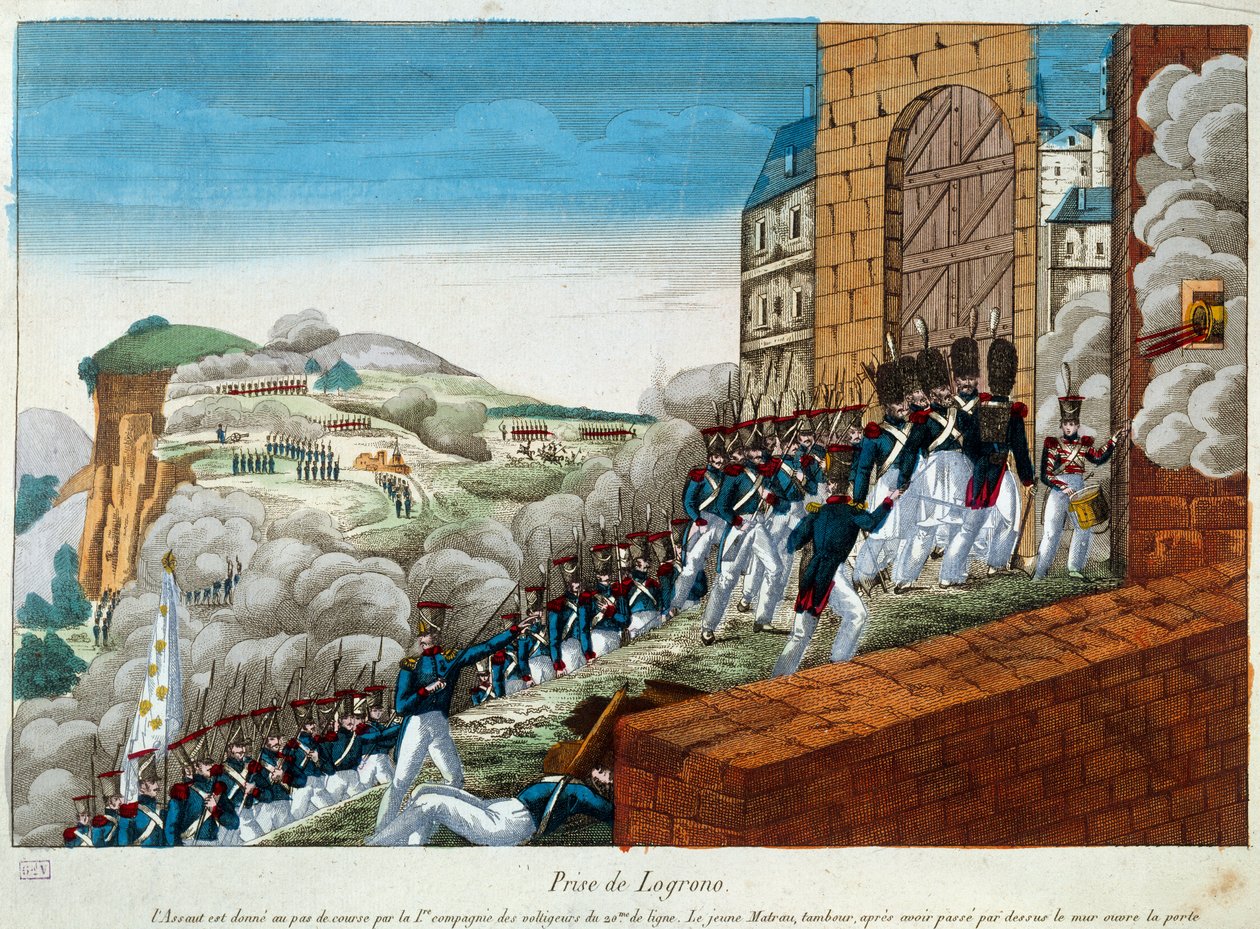 Ekspedition fra Spanien (1823-1829): erobringen af Logrono. 1823 Paris, msuee af Armee af Unknown artist