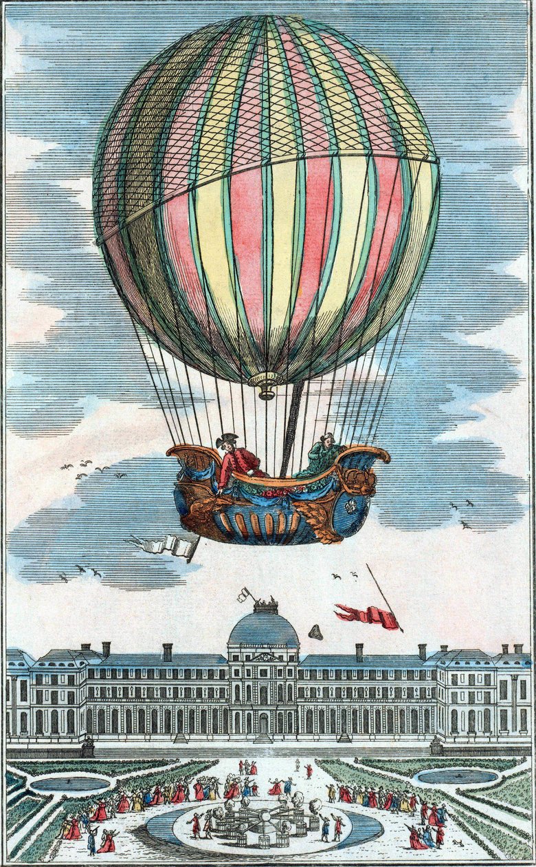 Oplevelse af Mr. Charles og Roberts aerostatiske klode i Tuileries Garden den 1. december 1783. af Unknown artist