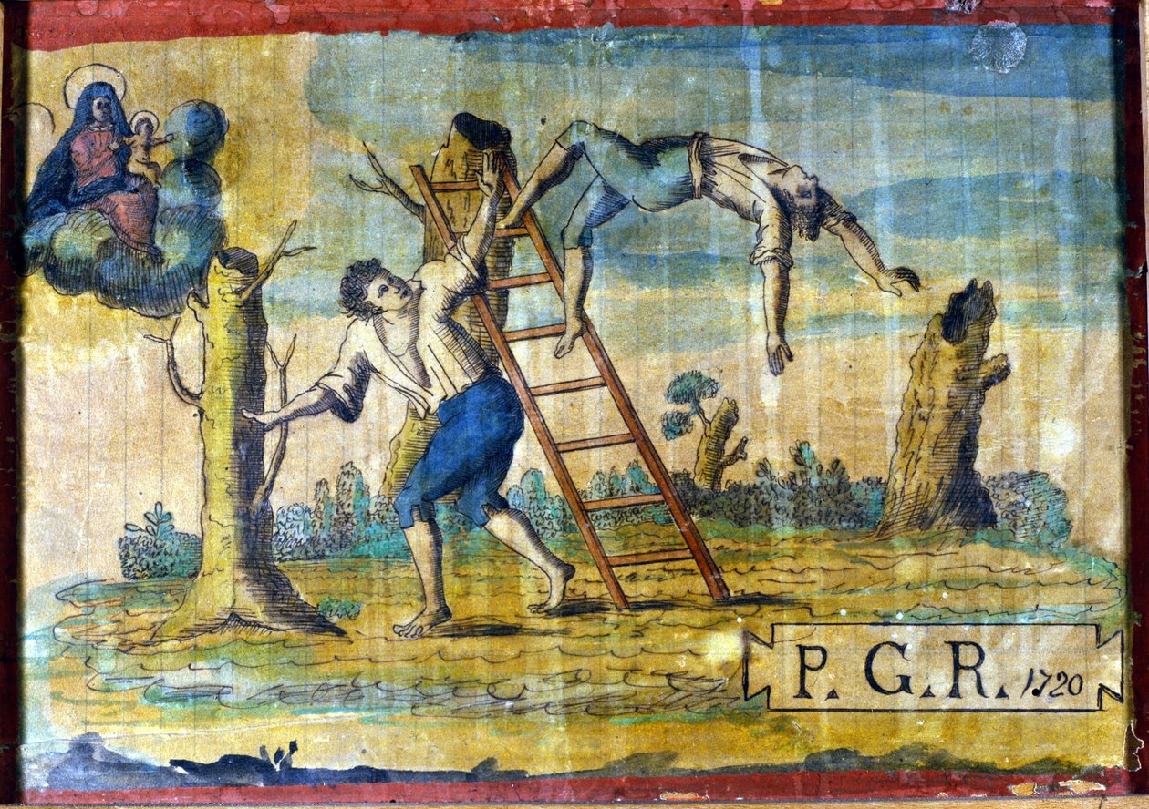 Fald af et træ. af Unknown artist
