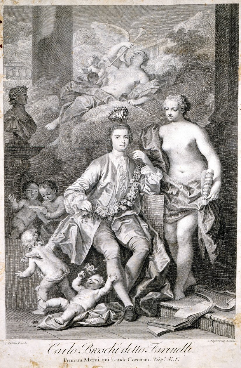 Farinelli (Carlo Broschi, dit; 1705 - 1782). af Unknown artist