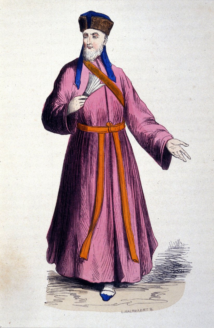 Fader Matteo Ricci (1552-1610), italiensk jesuit, grundlægger af den katolske mission i Kina af Unknown artist