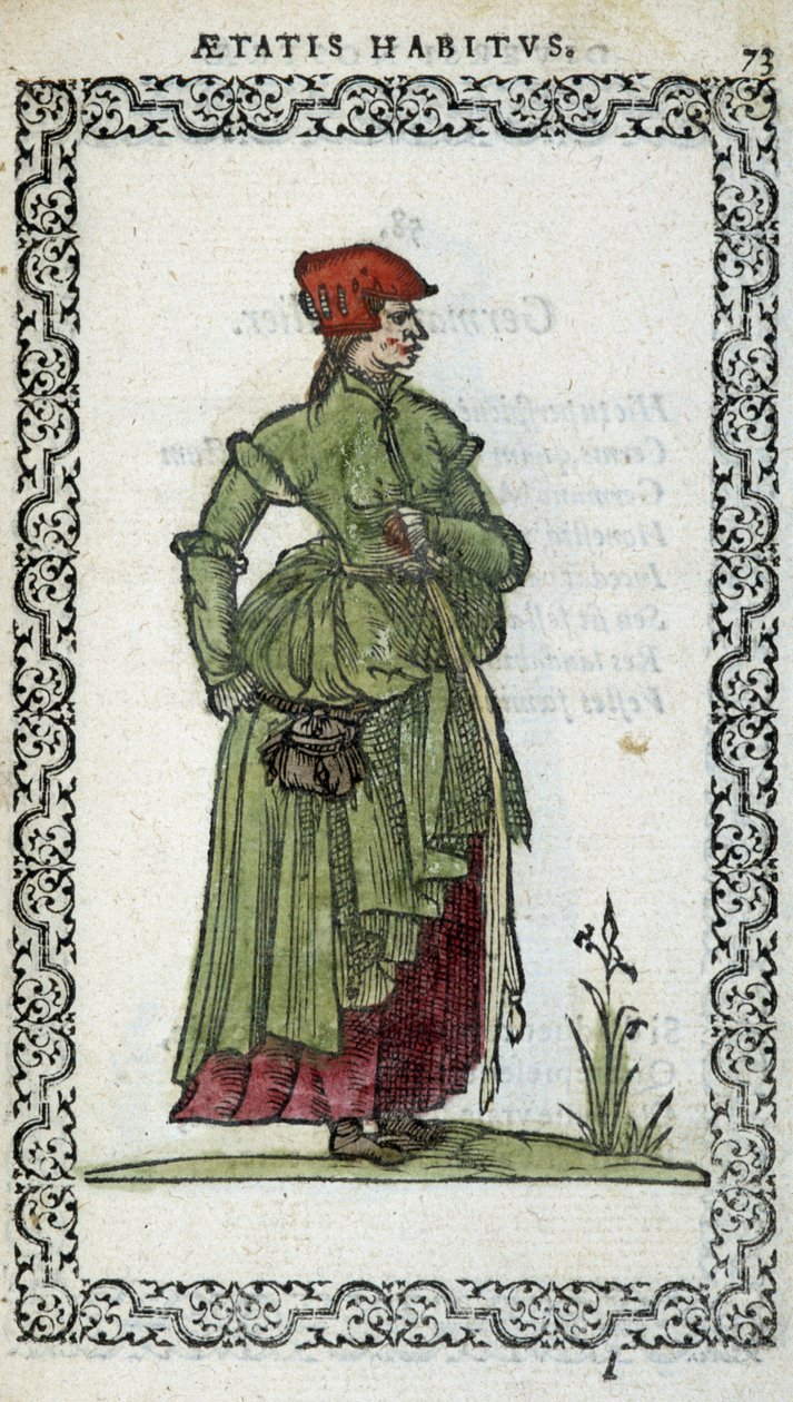 Femme Flemish - i "" Habits et effigies"" af Jean Sulperius af Unknown artist