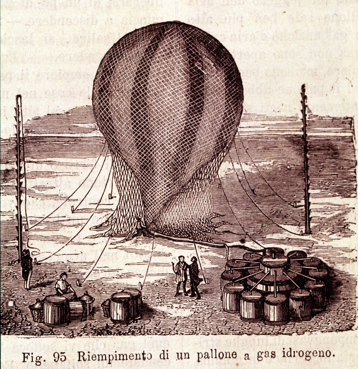 Fyldningsoperation af en brintgaskolbe. af Unknown artist