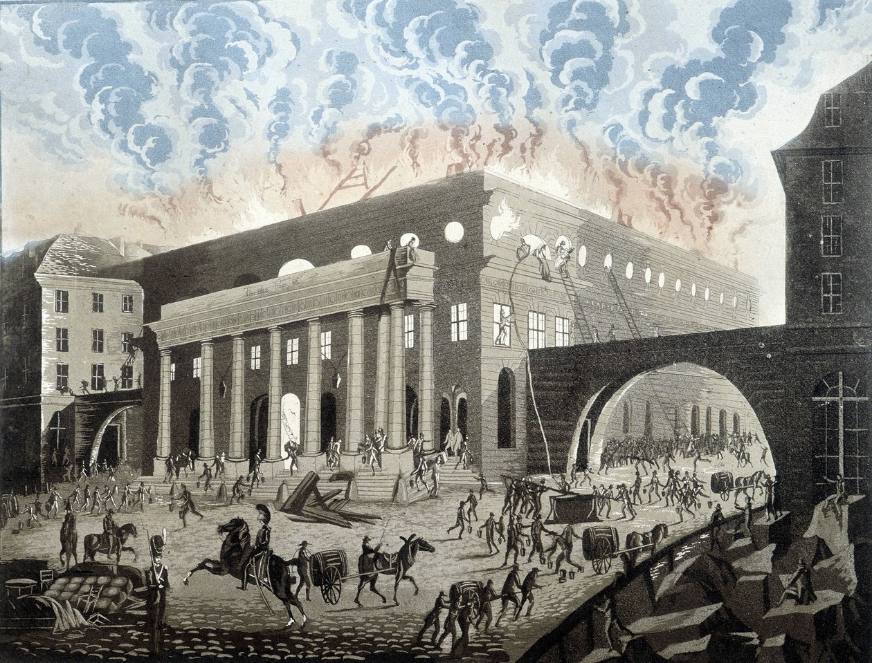 Brand af Odeon i Paris i 1820. af Unknown artist
