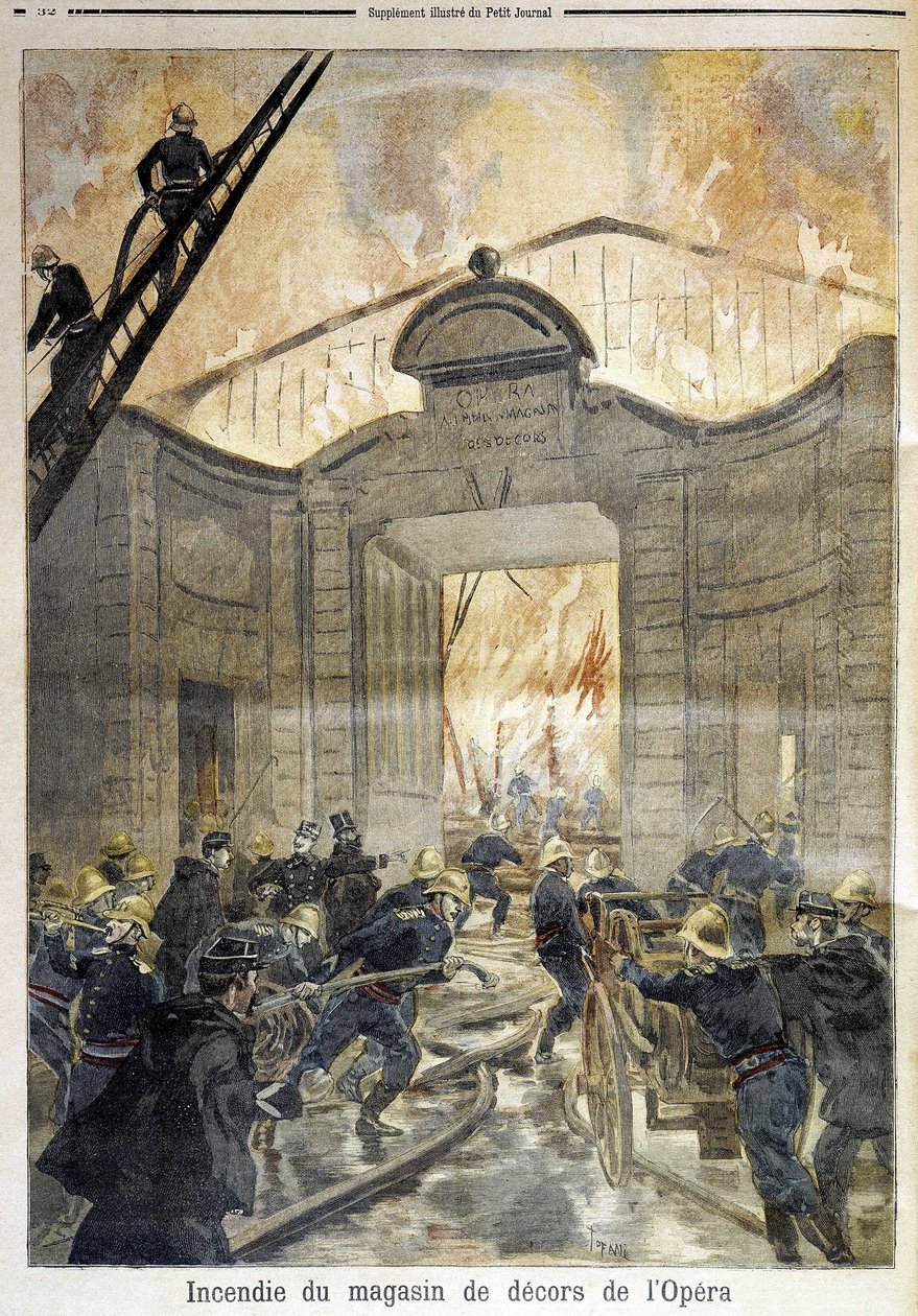 Brandmænd: brand i Operaen - i "" The Petity Journal" af Unknown artist