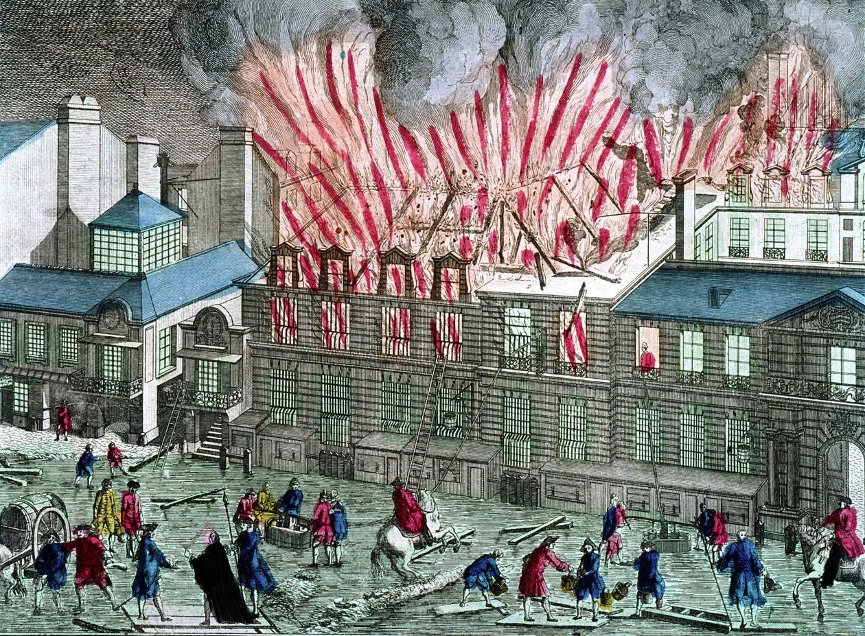 Første brand i Opera du Palais Royal den 6. april af Unknown artist