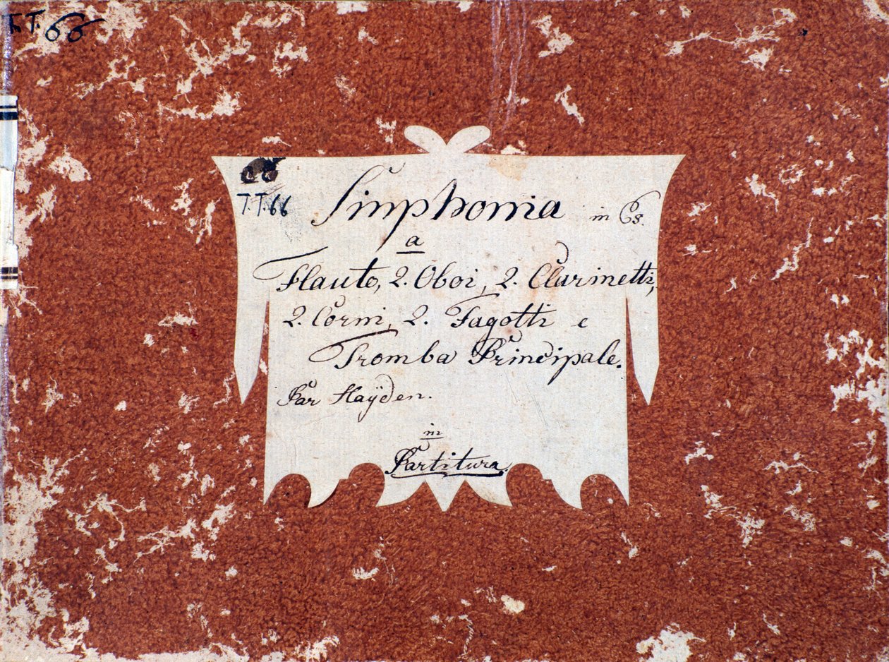 Første side af partitur af Symfoni 66 i B-dur af J Haydn af Unknown artist
