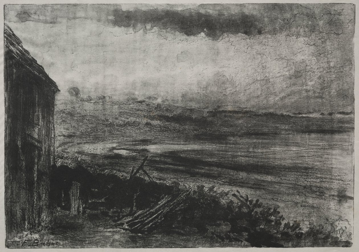 Fiskerhus med stråtækt af Unknown artist