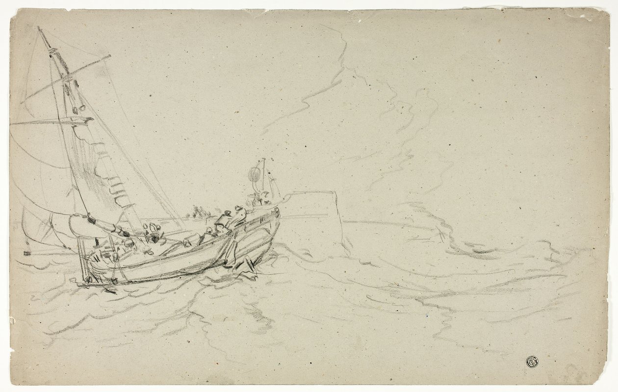 Fiskerbåde til søs af Unknown artist